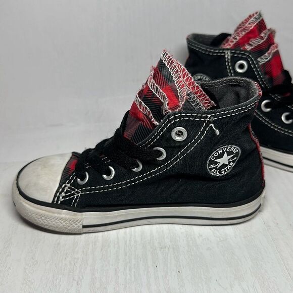 Converse All Star Chuck Taylor Black Red Hi Top Sneakers Tennis Shoes size 8 - Picture 5 of 9